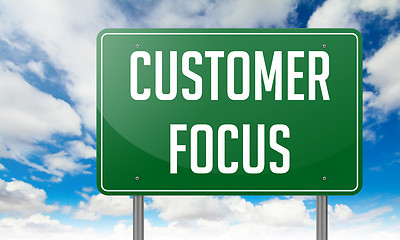 Image showing Customer Focus on Highway Signpost.