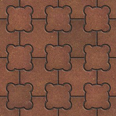 Image showing Brown Brick Pavers. Seamless Texture.