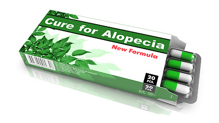 Image showing Cure For Alopecia, Red Open Blister Pack.