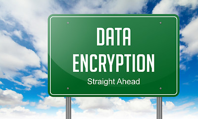 Image showing Data Encryption on Highway Signpost.