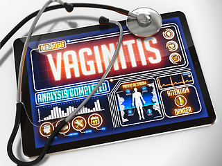 Image showing Vaginitis Diagnosis on the Display of Medical Tablet.