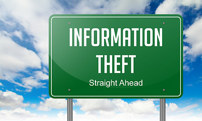 Image showing Information Theft on Highway Signpost.
