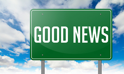 Image showing Good News on Highway Signpost.