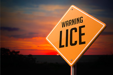 Image showing Lice on Warning Road Sign.