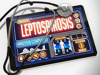 Image showing Leptospirosis Diagnosis on the Display of Medical Tablet.