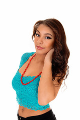 Image showing Girl in turquoise top.