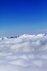 Image showing Mountains under clouds at nice day