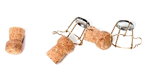 Image showing Corks from champagne wine and muselets