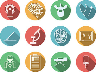 Image showing Colored vector icons for neurosurgery