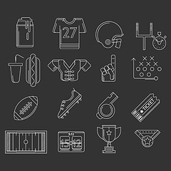 Image showing American football outline vector icons