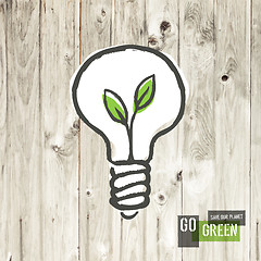 Image showing Green eco energy concept, plant growing inside the light bulb, o