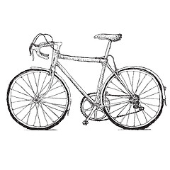 Image showing Vintage road bicycle hand drawn illustration