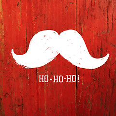 Image showing White Santa's Moustache and Ho-Ho-Ho! words. Christmas funny car