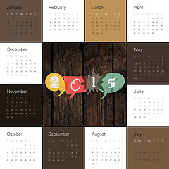 Image showing Calendar 2015 Retro Styled. Square composition