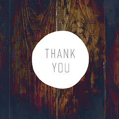 Image showing Thank You Card. On Wooden Texture with Cross Process Effect