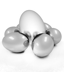 Image showing Big egg and gold eggs