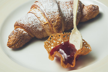 Image showing breakfast with croissant
