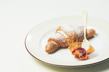 Image showing breakfast with croissant