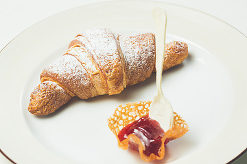 Image showing breakfast with croissant