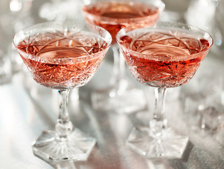 Image showing glasses of pink champagne