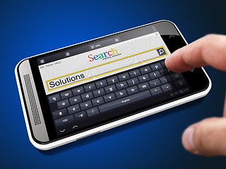 Image showing Solutions in Search String on Smartphone.