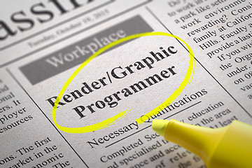 Image showing Render, Graphic Programmer Vacancy in Newspaper.