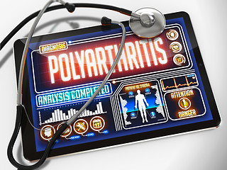 Image showing Polyarthritis on the Display of Medical Tablet.