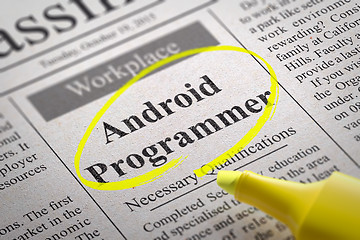 Image showing Android Programmer Jobs in Newspaper.