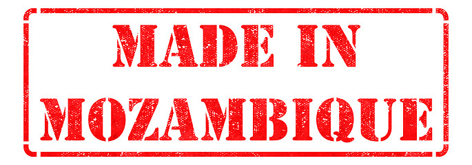 Image showing Made in Mozambique on Red Stamp.