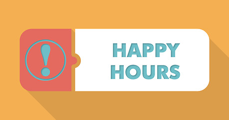 Image showing Happy Hours on Blue Background in Flat Design.