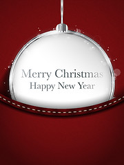 Image showing Merry Christmas Happy New Year Ball Silver in Red Jeans Pocket