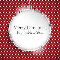 Image showing Merry Christmas Happy New Year Ball Silver  on Star Seamless Pat