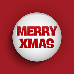 Image showing Merry Christmas Icon Button Red