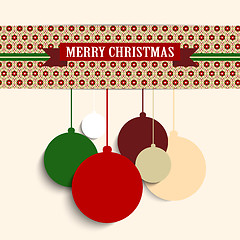 Image showing Merry Christmas Retro Colorful Hipster Background