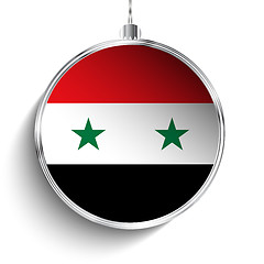 Image showing Merry Christmas Silver Ball with Flag Syria