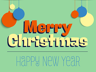 Image showing Merry Christmas Retro Colorful Hipster Background