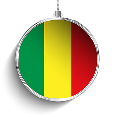 Image showing Merry Christmas Silver Ball with Flag Mali