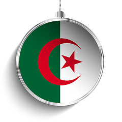 Image showing Merry Christmas Silver Ball with Flag Algeria