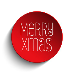 Image showing Merry Christmas Icon Button Red