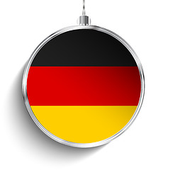 Image showing Merry Christmas Silver Ball with Flag Germany