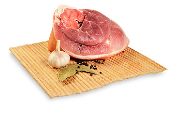 Image showing Piece of raw ham