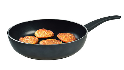 Image showing Pancakes in a frying pan