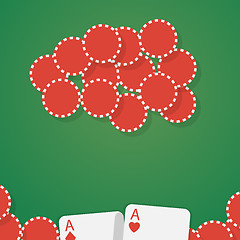 Image showing Aces and gambling chips