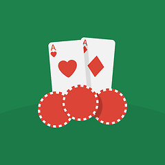 Image showing Casino cards and chips