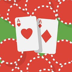 Image showing Aces and gambling chips