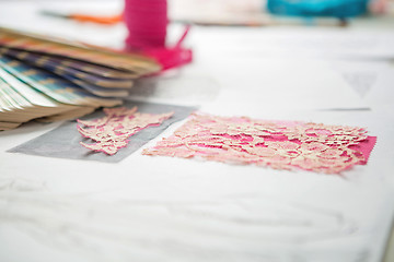 Image showing working in progress, tailor table