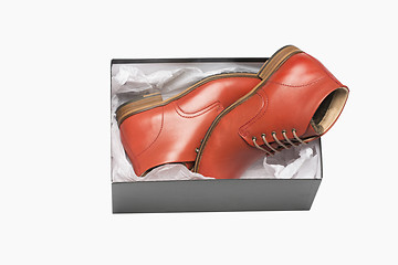 Image showing new red shoes in box