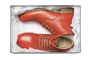 Image showing new red shoes in box