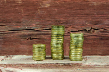 Image showing Piles of golden coins