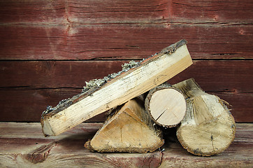 Image showing Small firewood heap